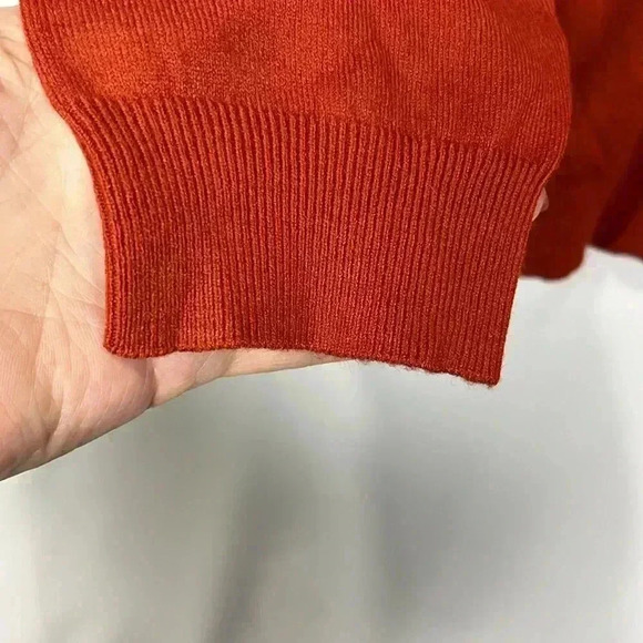 Love Ellie Womens Sweater Rust XL Pullover Long Sleeves Lattice Pattern Stylish - Picture 4 of 11